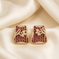 Elegant Gold Plated Red Stone Stud Earrings for Women - Achyutara