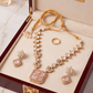 Elegant Kundan Pink Stone Necklace Set with Earrings - Achyutara