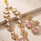 Elegant Kundan Pink Stone Necklace Set with Earrings - Achyutara