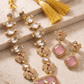 Elegant Kundan Pink Stone Necklace Set with Earrings - Achyutara