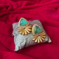 Emerald Green Dublet Statement Stud Earrings for Women - Achyutara