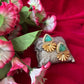 Emerald Green Dublet Statement Stud Earrings for Women - Achyutara
