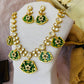 Green Kundan Polki Monalisa Choker Necklace Set with Earrings - Achyutara
