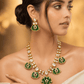 Green Kundan Polki Monalisa Choker Necklace Set with Earrings - Achyutara
