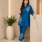 Hot Pink Floral Embroidered Co-Ord Set for Women