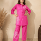 Hot Pink Floral Embroidered Co-Ord Set for Women - Achyutara