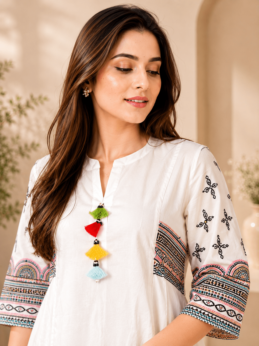 Ivory Charm Embroidered Kurta Set - Achyutara