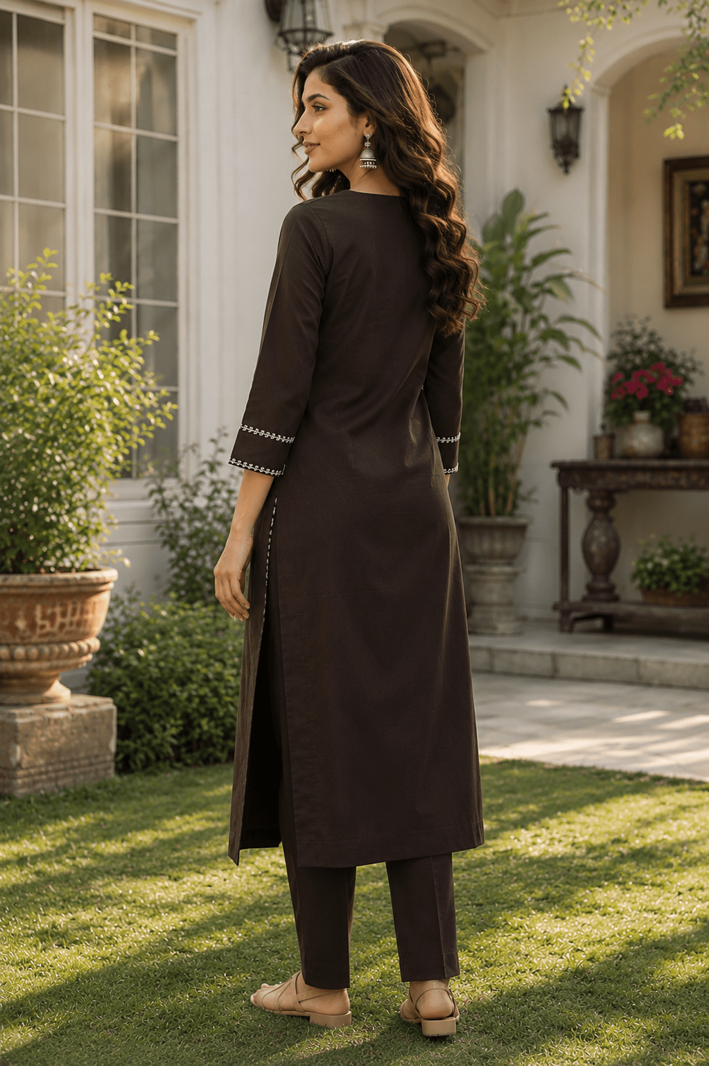 Maroon Elegance Embroidered Kurta Set - Achyutara