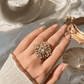 Mehandi Plated Pastel Stone Statement Ring for Women - Achyutara