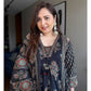 Midnight Black Printed Anarkali Suit Set with Dupatta - Achyutara