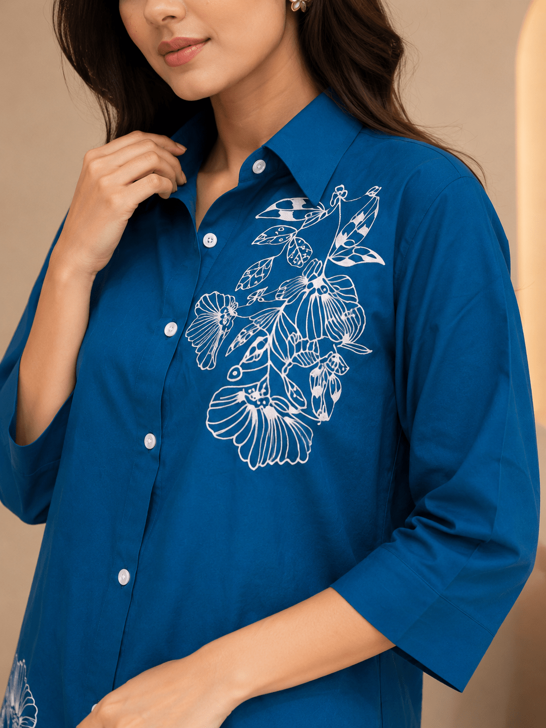 Midnight Bloom Embroidered Co-Ord Set - Achyutara