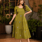 Midnight Butterfly Embroidered Dress - Achyutara