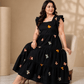 Midnight Butterfly Embroidered Dress - Achyutara