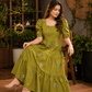 Midnight Butterfly Embroidered Dress - Achyutara