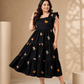 Midnight Butterfly Embroidered Dress - Achyutara