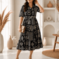 Midnight Monochrome Printed Maxi Dress - Achyutara