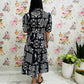 Midnight Monochrome Printed Maxi Dress - Achyutara