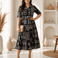 Midnight Monochrome Printed Maxi Dress - Achyutara