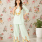 Mint Bloom Embroidered Co-ord Set - Achyutara
