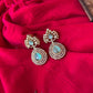 Mint Green Kundan Teardrop Statement Earrings for Women - Achyutara