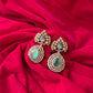 Mint Green Kundan Teardrop Statement Earrings for Women - Achyutara