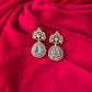Mint Green Kundan Teardrop Statement Earrings for Women - Achyutara