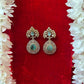 Mint Green Kundan Teardrop Statement Earrings for Women - Achyutara