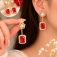 Moissanite Polki Doublet Stone Drop Earrings - Achyutara