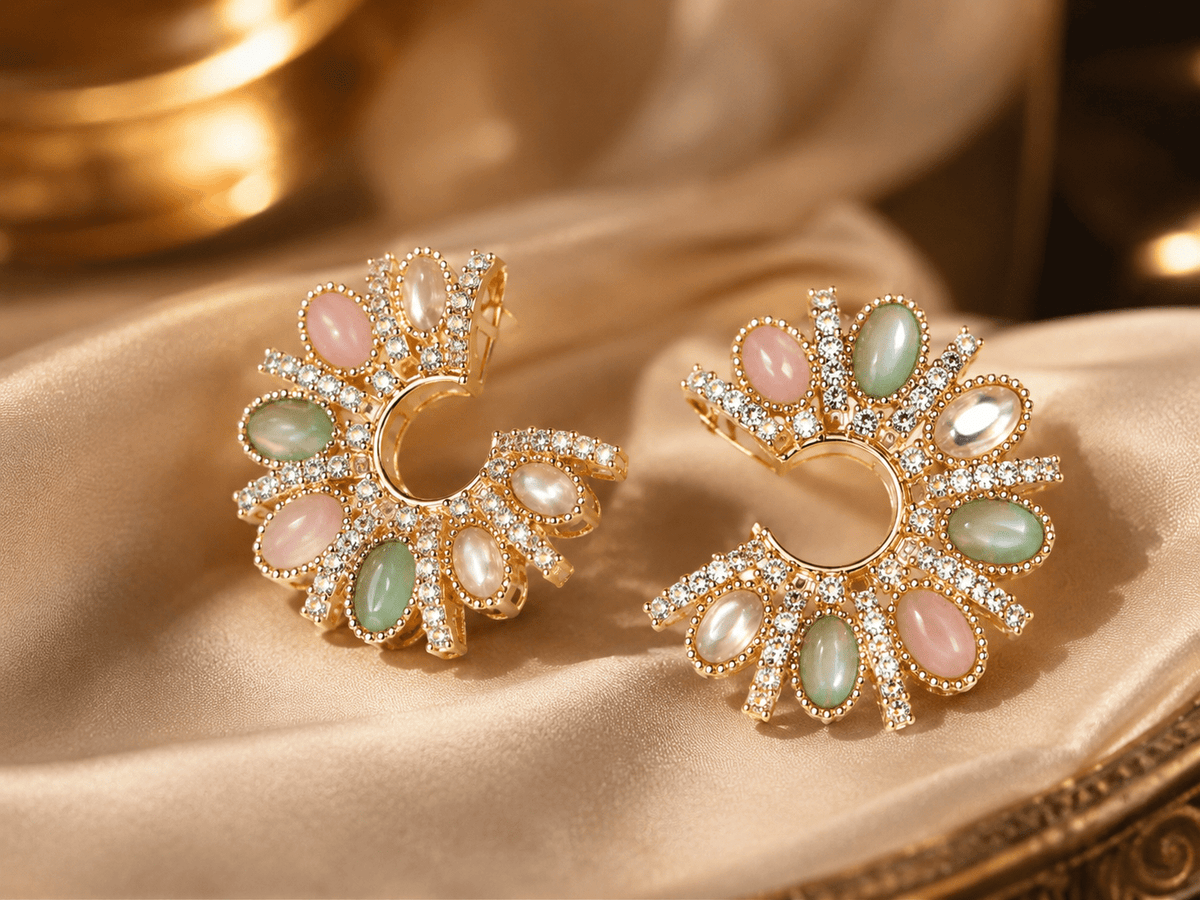 Multicolor Pastel Bloom Statement Earrings for Women - Achyutara