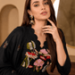 Noir Bloom Embroidered Anarkali Kurta Set - Achyutara