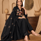 Noir Bloom Embroidered Anarkali Kurta Set - Achyutara