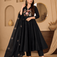 Noir Bloom Embroidered Anarkali Kurta Set - Achyutara