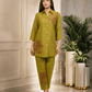 Olive Bloom Embroidered Co-ord Set - Achyutara