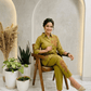 Olive Bloom Embroidered Co-ord Set - Achyutara