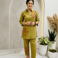 Olive Bloom Embroidered Co-ord Set - Achyutara