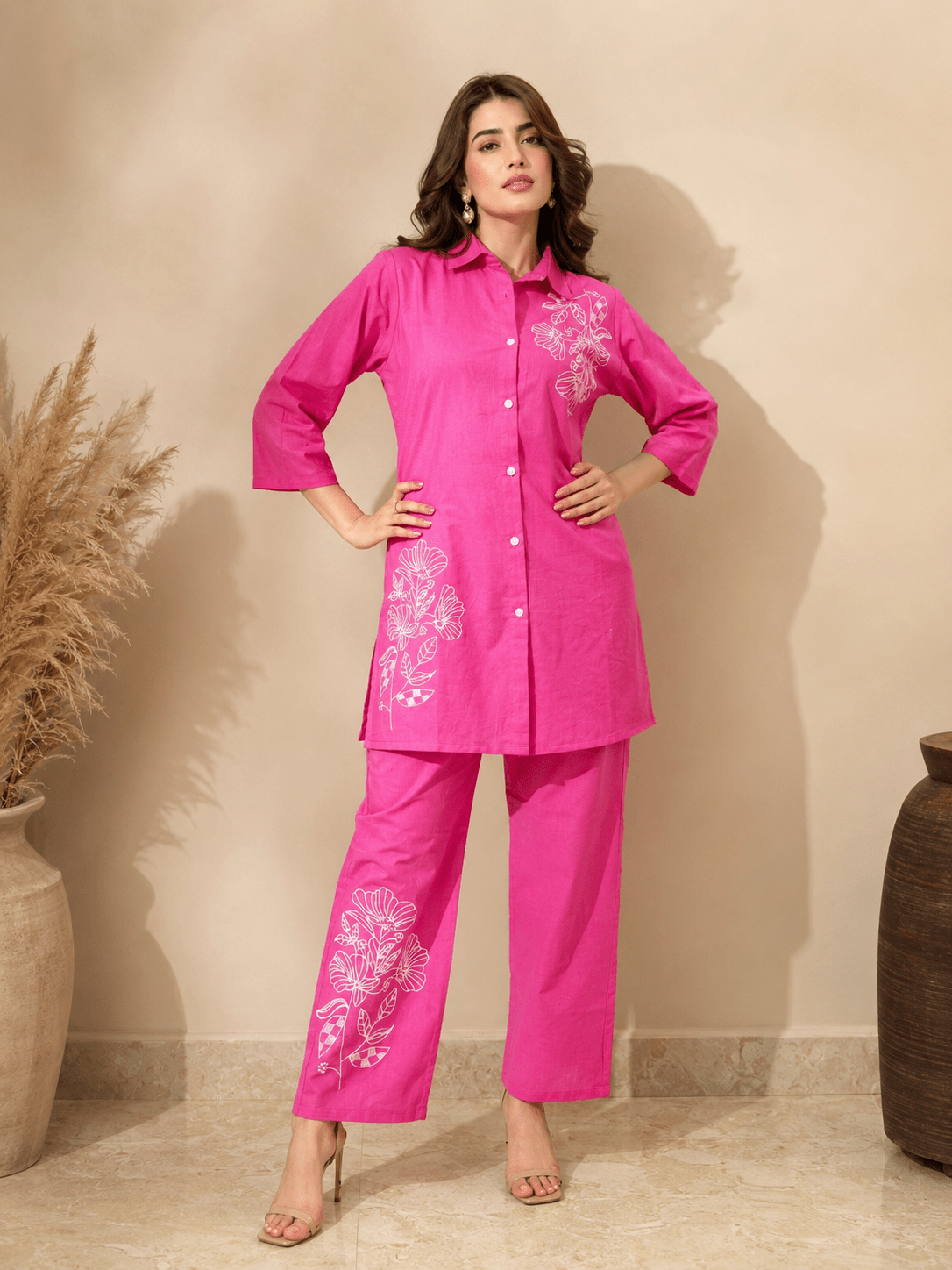 Midnight Bloom Embroidered Co-Ord Set