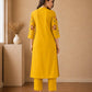 Olive Green Floral Embroidered Straight Kurta Set - Achyutara