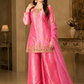 Rosé Glow Embroidered Kurta Palazzo Set - Achyutara