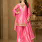 Rosé Glow Embroidered Kurta Palazzo Set - Achyutara