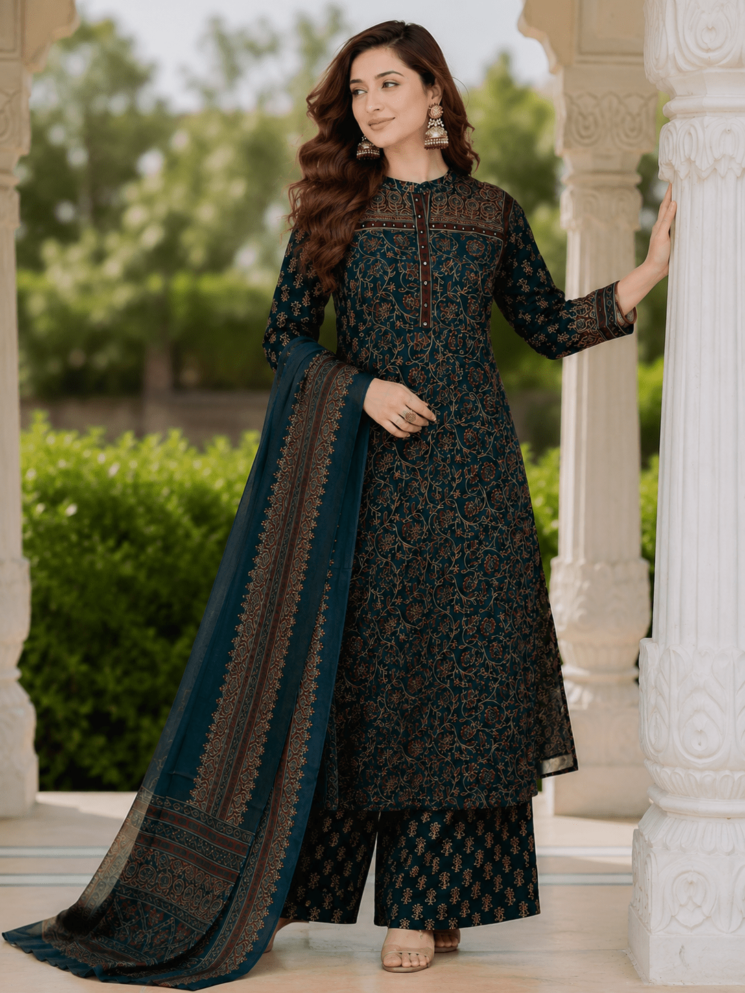 Royal Blue Embroidered Kurta Set