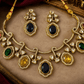Royal Multicolor Stone Choker Necklace Set - Achyutara