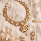 Royal Peacock Design Pink Stone Kundan Necklace Set - Achyutara