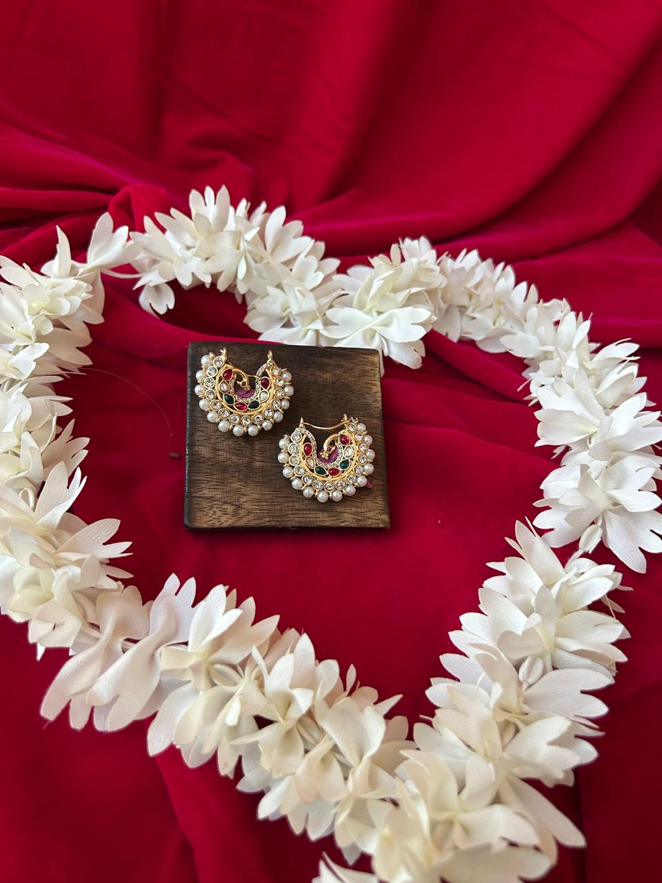 Royal Pearl Kundan Chandbali Earrings for Women - Achyutara