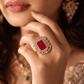 Royal Ruby Stone Adjustable Cocktail Ring - Achyutara