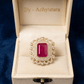 Royal Ruby Stone Adjustable Cocktail Ring - Achyutara
