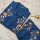 Rust Orange Floral Embroidered Co-Ord Set - Achyutara