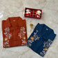 Rust Orange Floral Embroidered Co-Ord Set - Achyutara