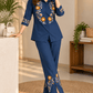Rust Orange Floral Embroidered Co-Ord Set - Achyutara