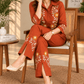 Rust Orange Floral Embroidered Co-Ord Set - Achyutara