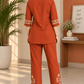 Rust Orange Floral Embroidered Co-Ord Set - Achyutara